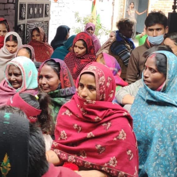 Women participating in a Madhayam empowerment or livelihood activity